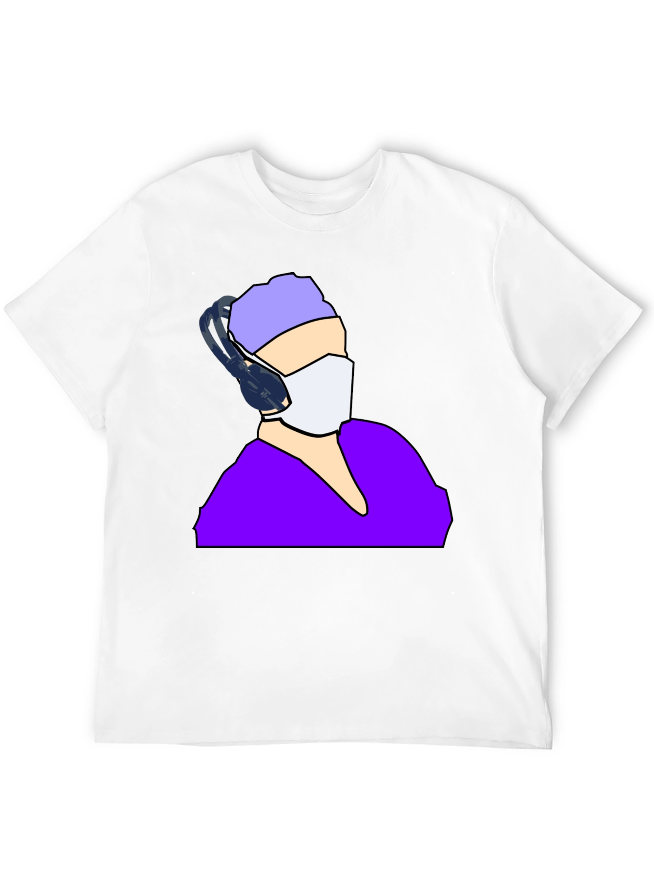 Masked Medic Tee - Black Cotton Graphic T-Shirt
