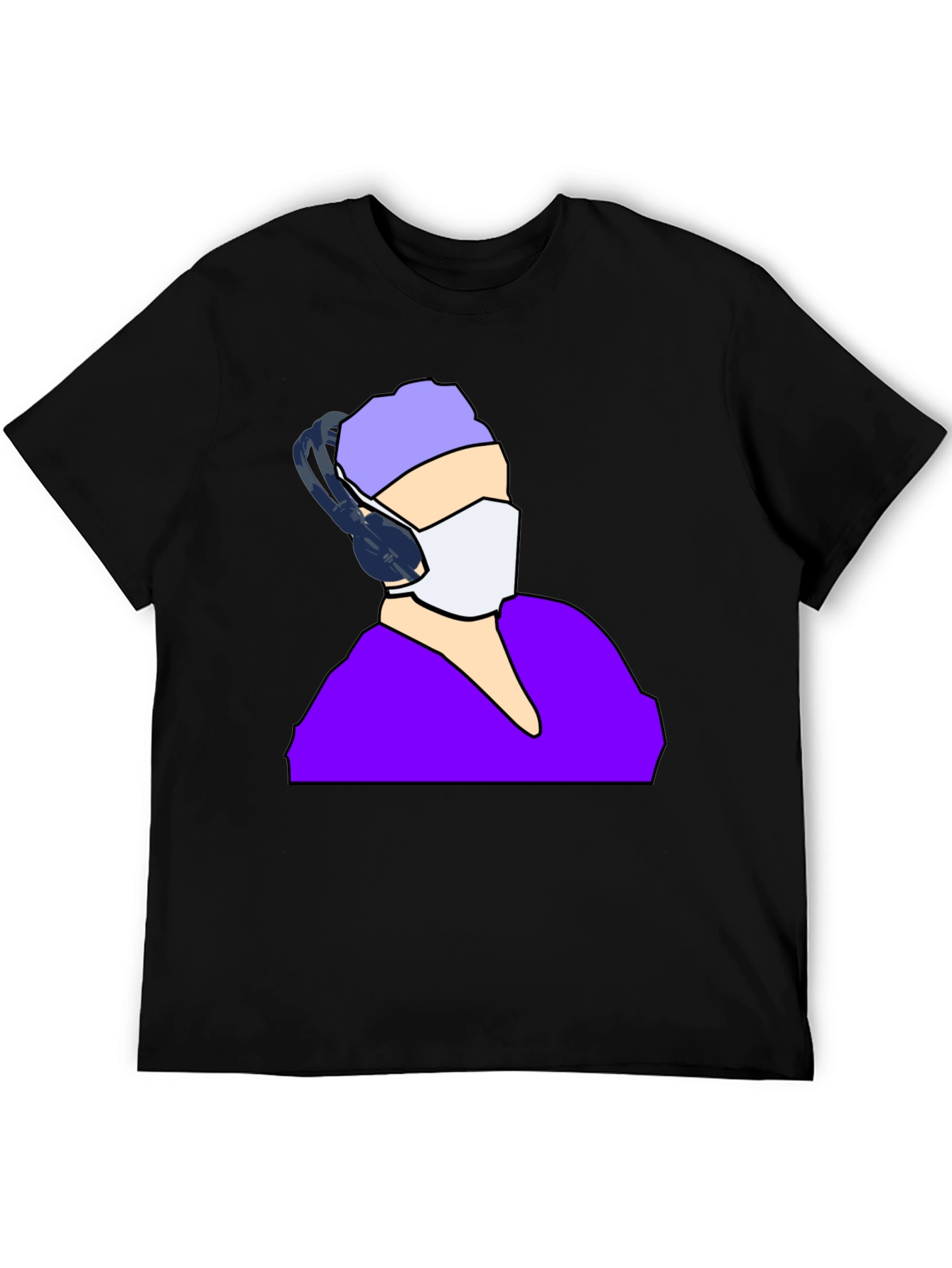 Masked Medic Tee - Black Cotton Graphic T-Shirt