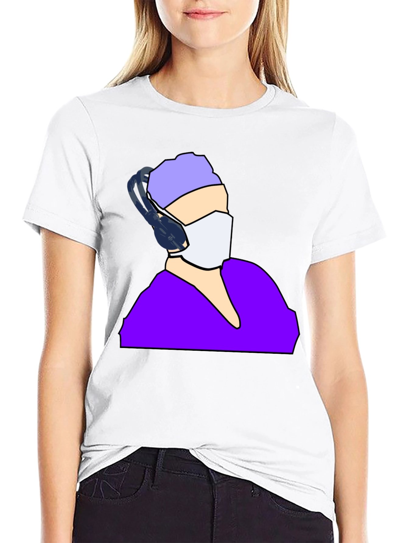 Masked Medic Tee - Black Cotton Graphic T-Shirt