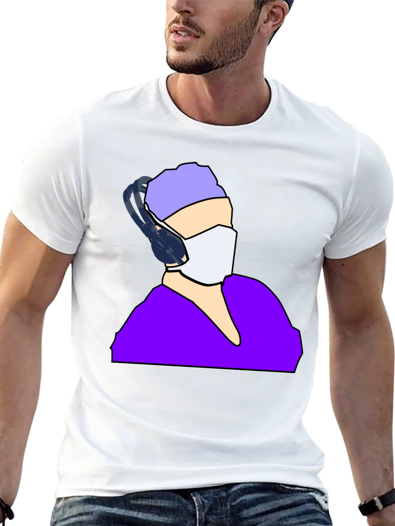 Masked Medic Tee - Black Cotton Graphic T-Shirt