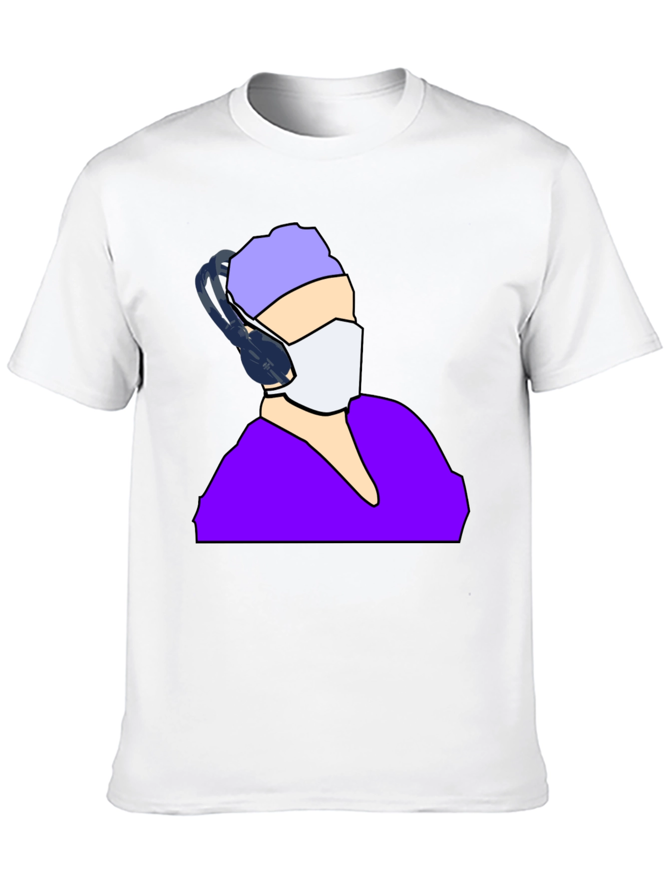 Masked Medic Tee - Black Cotton Graphic T-Shirt