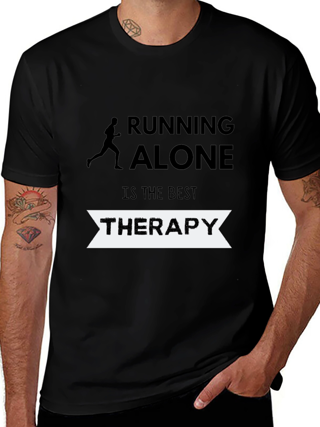 Running Alone Therapy T-Shirt - Black