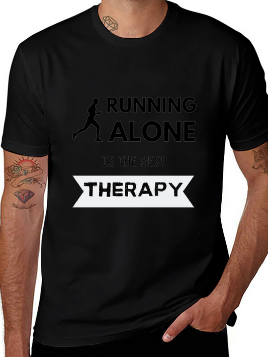Running Alone Therapy T-Shirt - Black