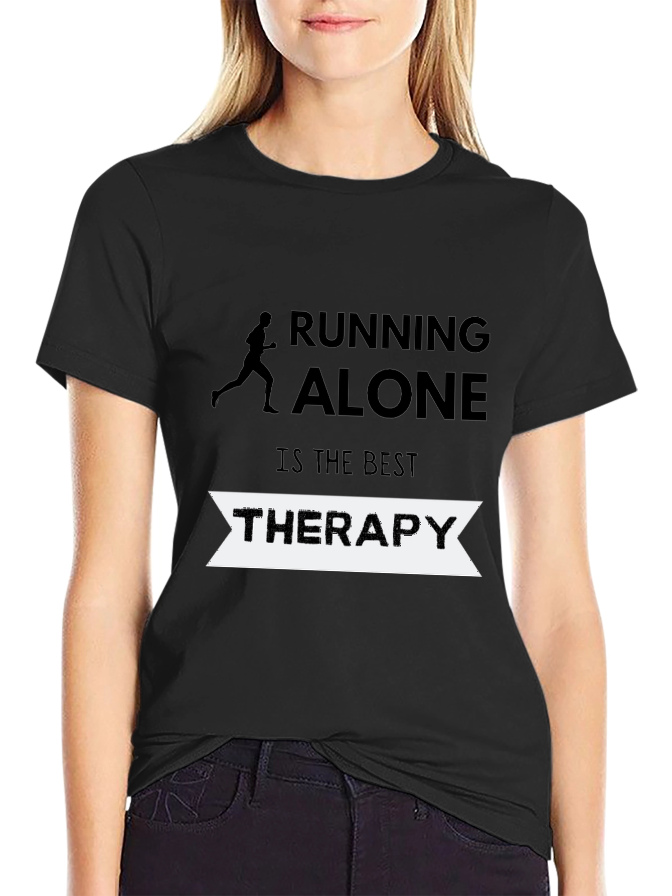Running Alone Therapy T-Shirt - Black