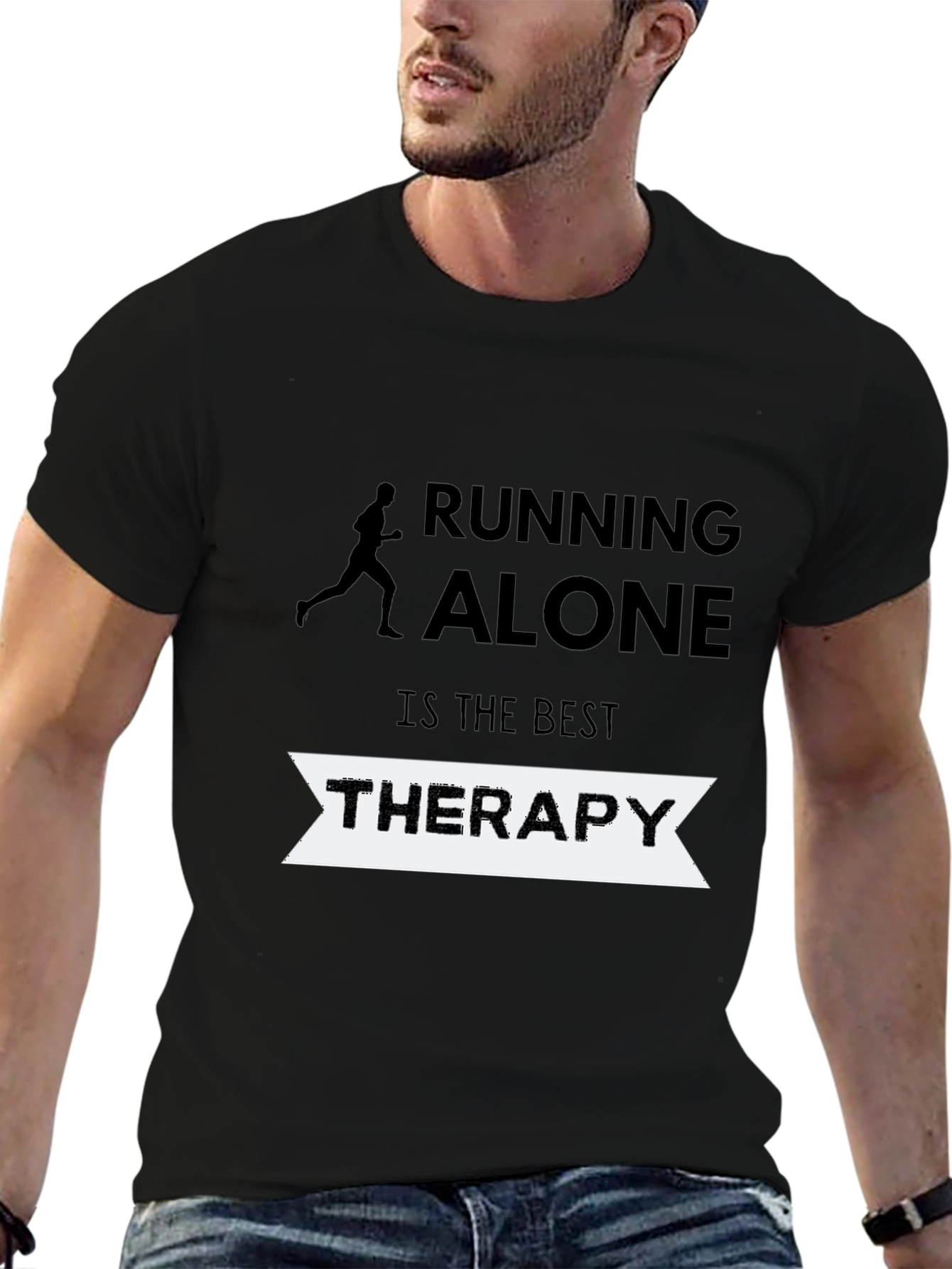Running Alone Therapy T-Shirt - Black