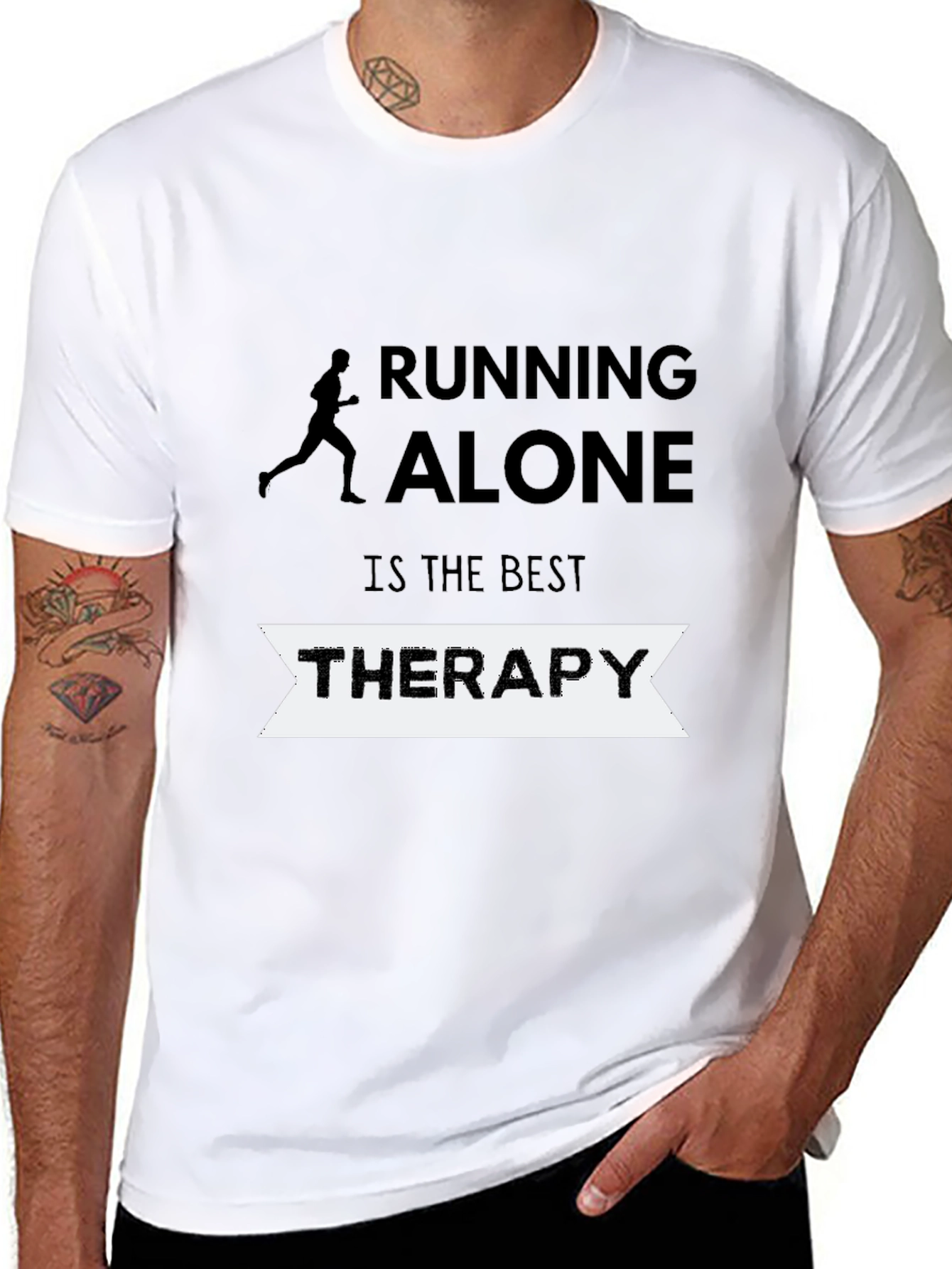 Running Alone Therapy T-Shirt - Black