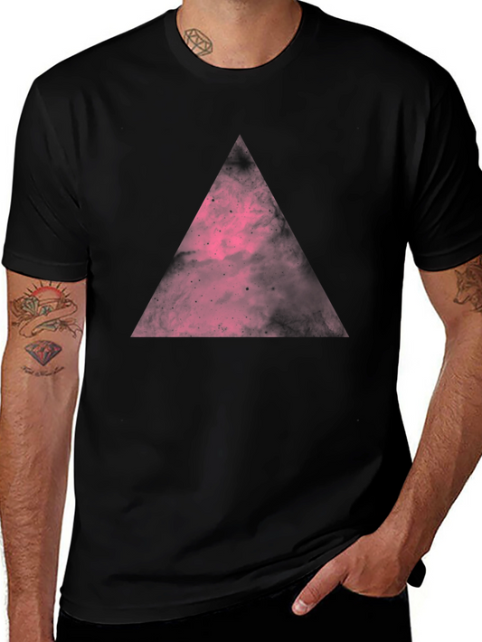 Nebula Triangle Graphic Tee - Black Cotton Comfort