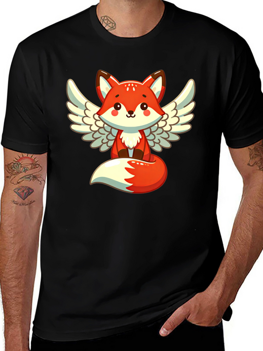 Cute Fox Angel Wings Graphic T-Shirt