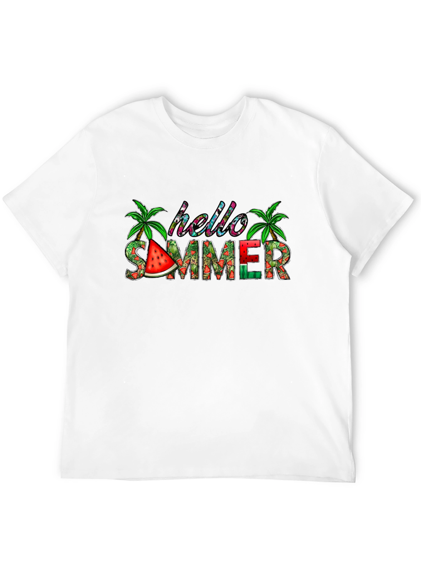 Hello Summer Graphic T-Shirt - Black Casual Tee