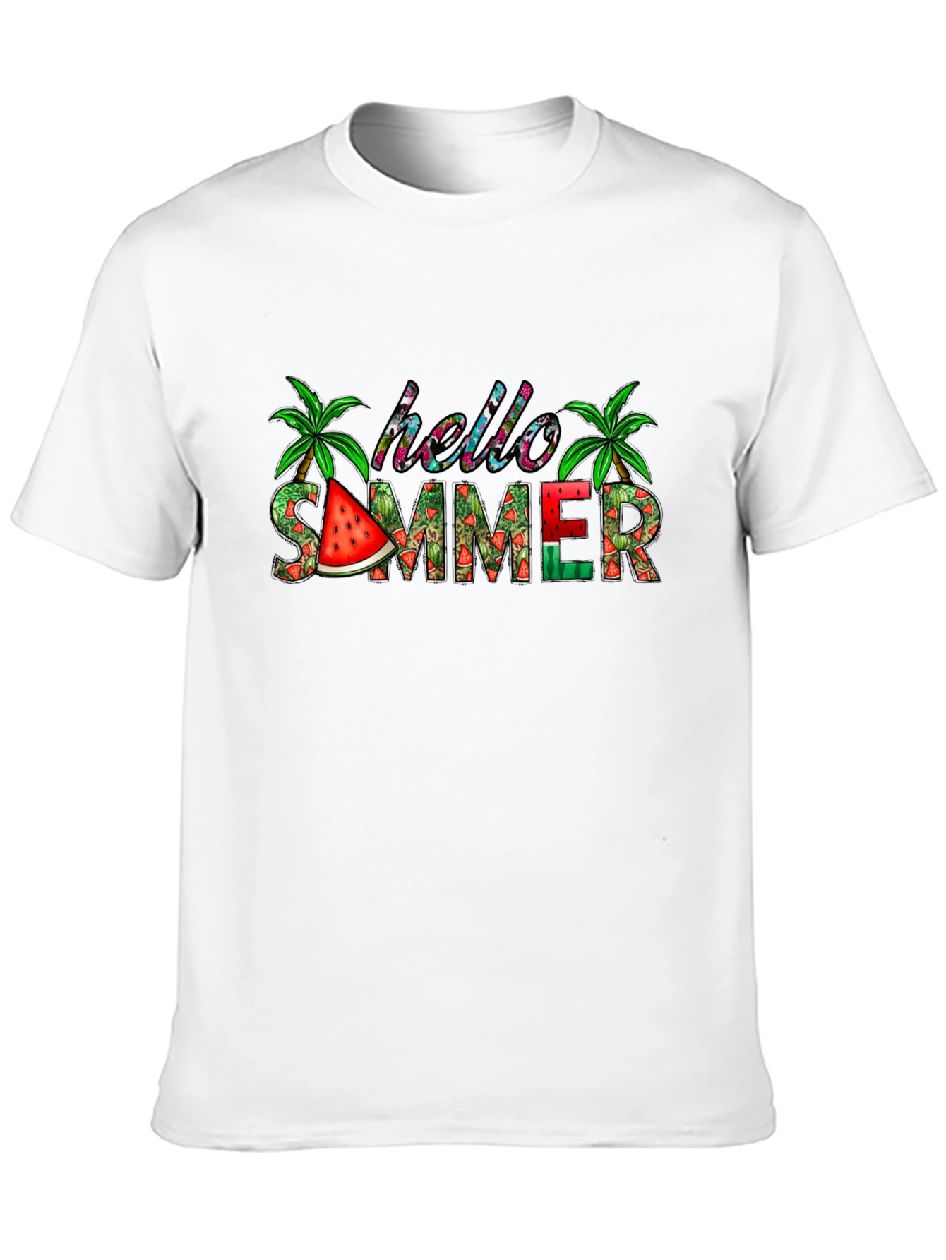 Hello Summer Graphic T-Shirt - Black Casual Tee