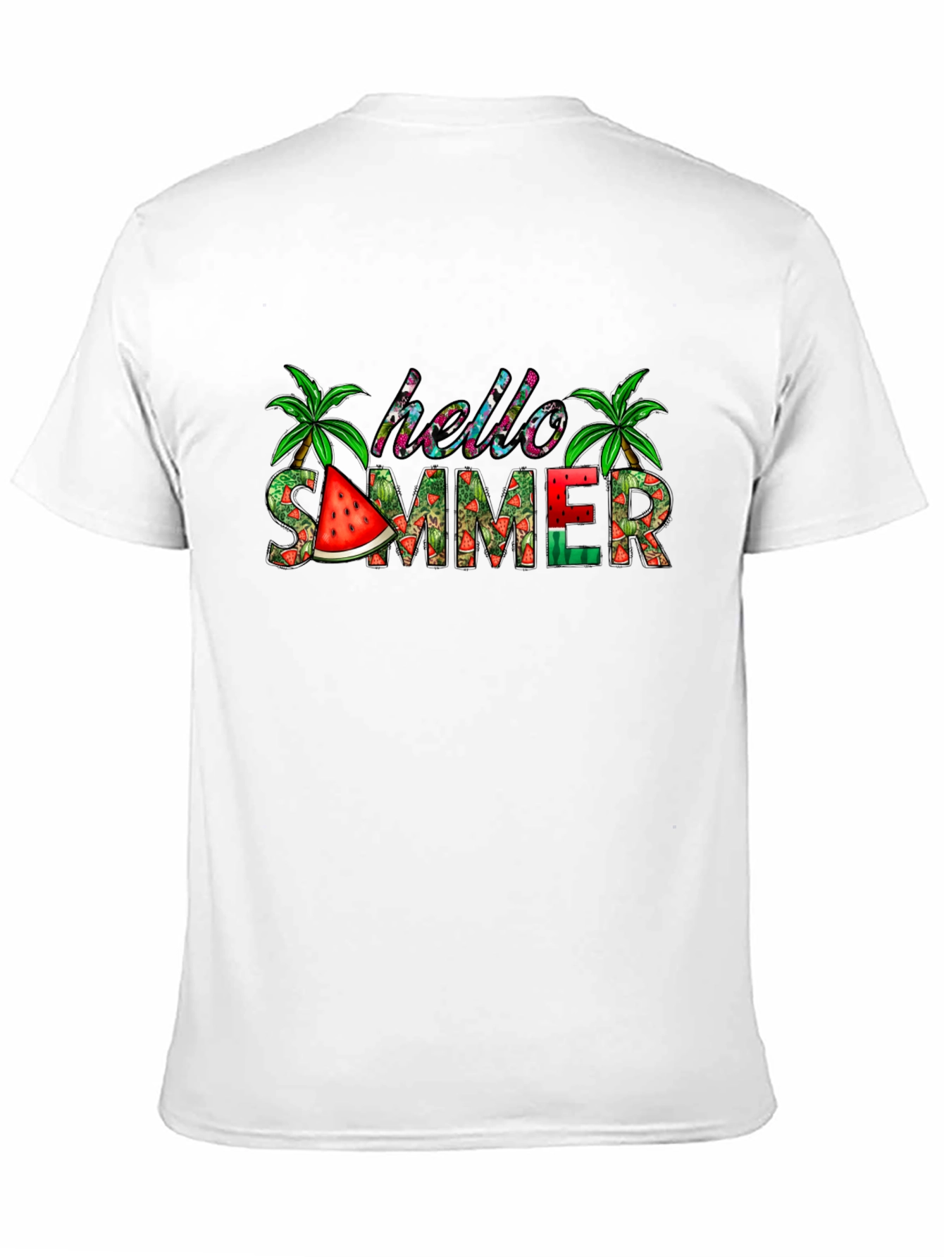 Hello Summer Graphic T-Shirt - Black Casual Tee
