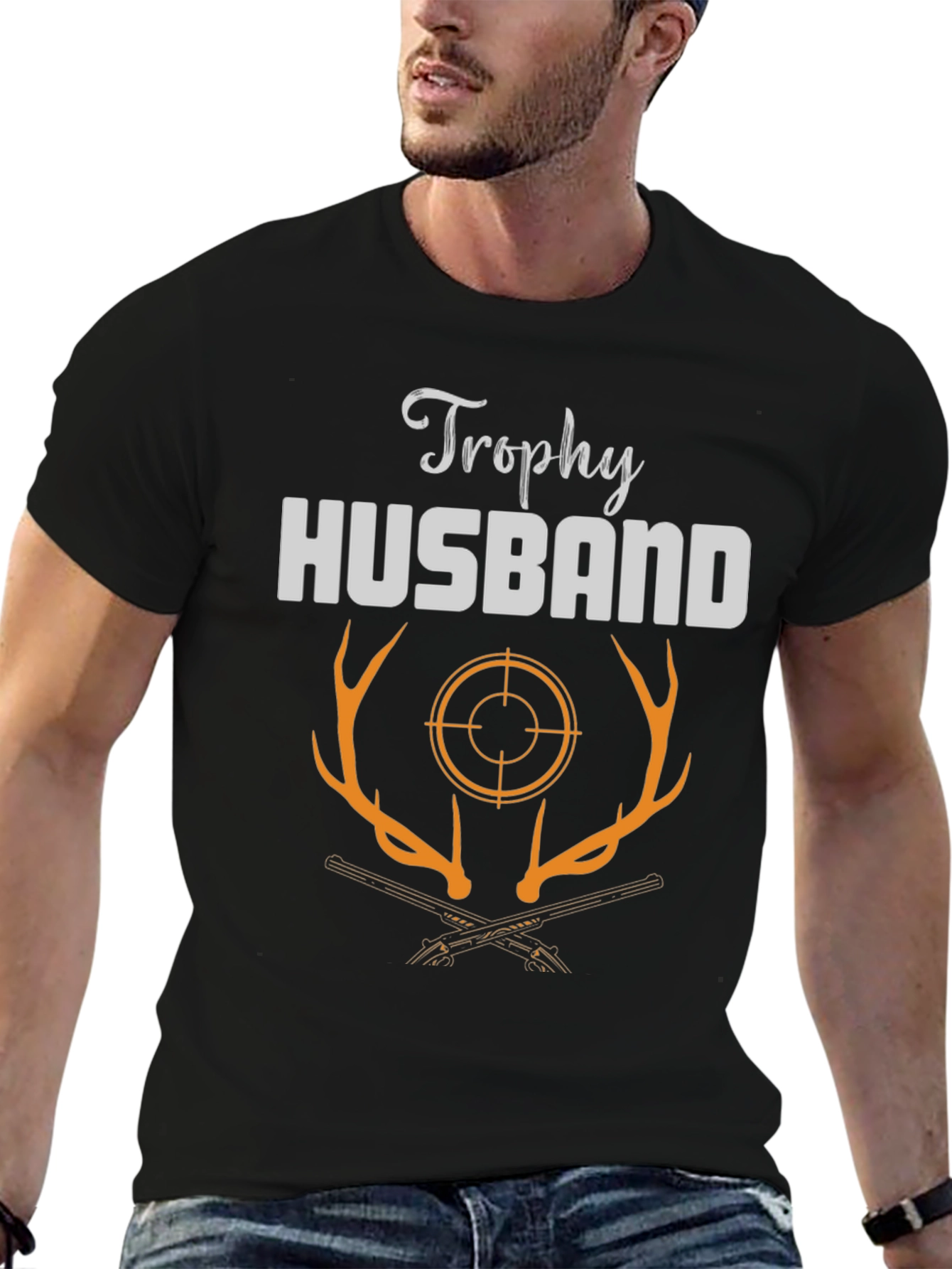 Trophy Husband Hunter T-Shirt - Deer Antler Graphic
