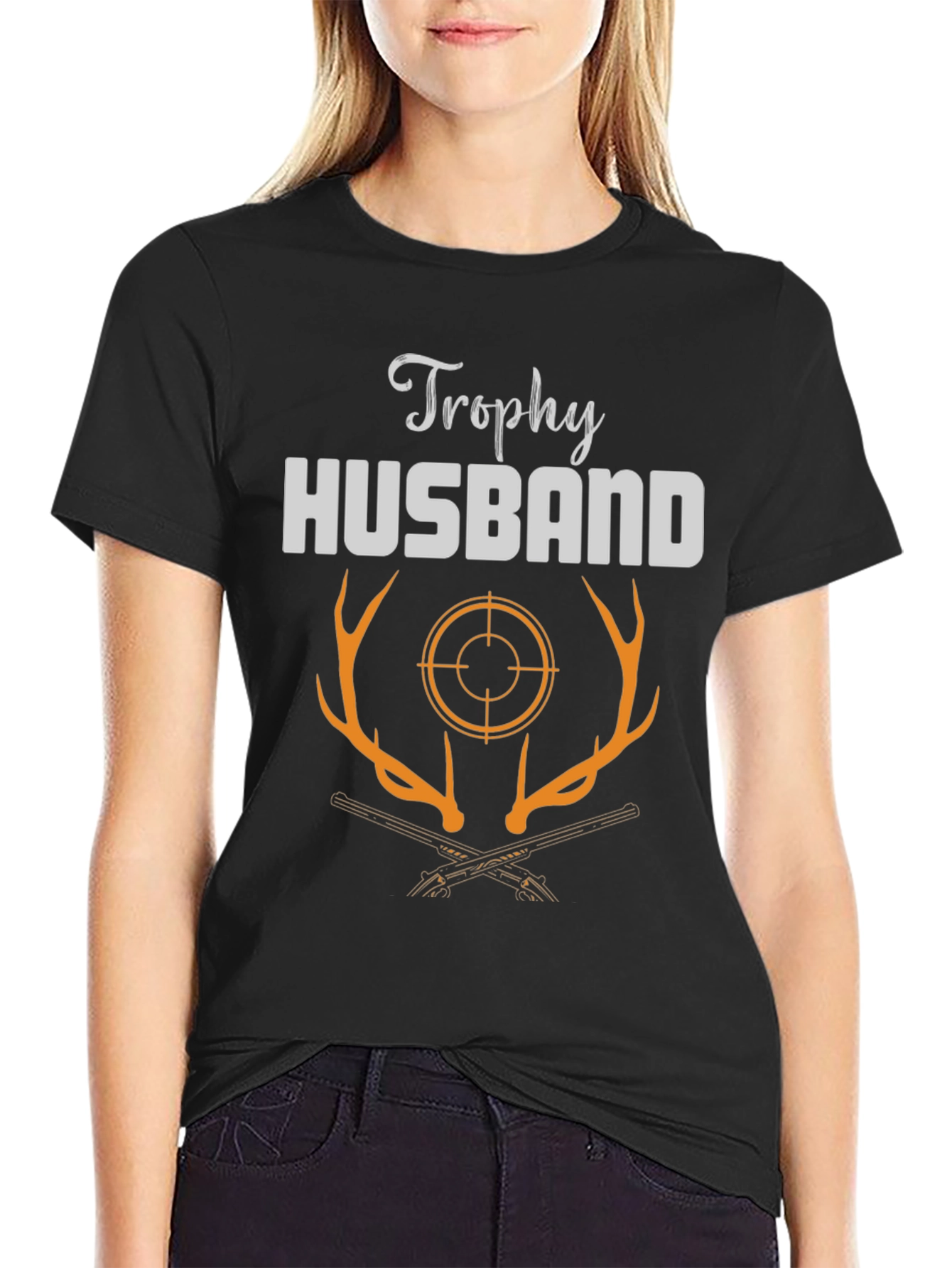 Trophy Husband Hunter T-Shirt - Deer Antler Graphic