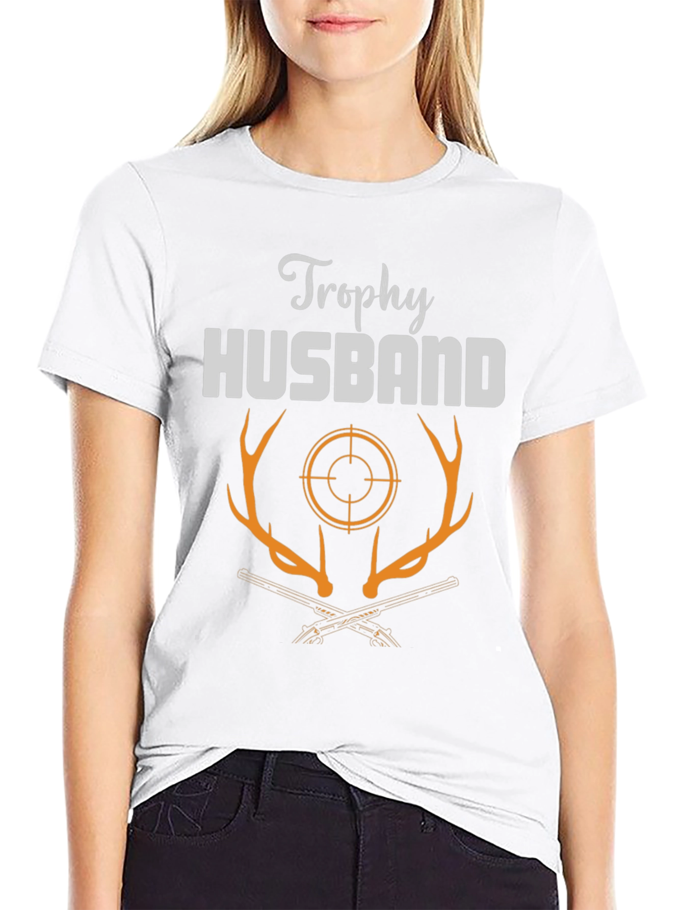Trophy Husband Hunter T-Shirt - Deer Antler Graphic