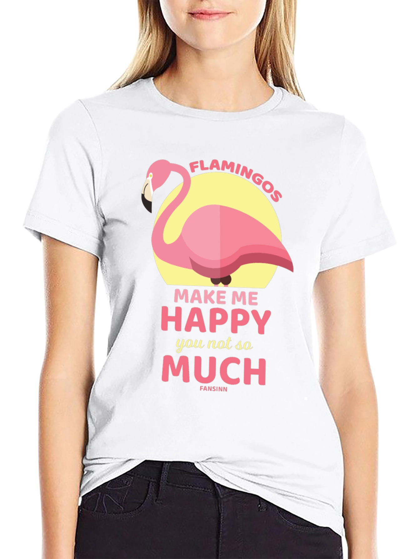 Flamingo Graphic Tee - Make Me Happy T-Shirt