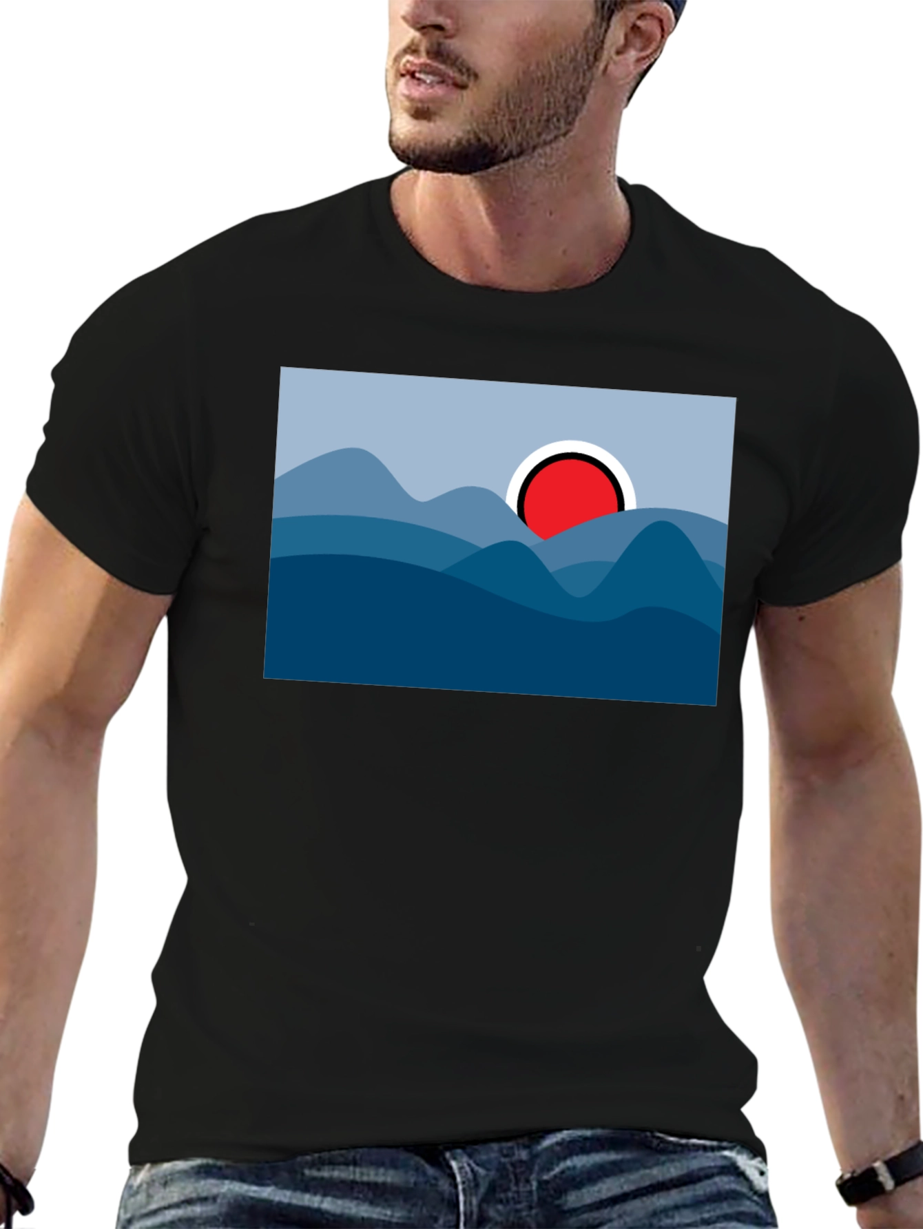 Abstract Mountainscape Graphic Tee