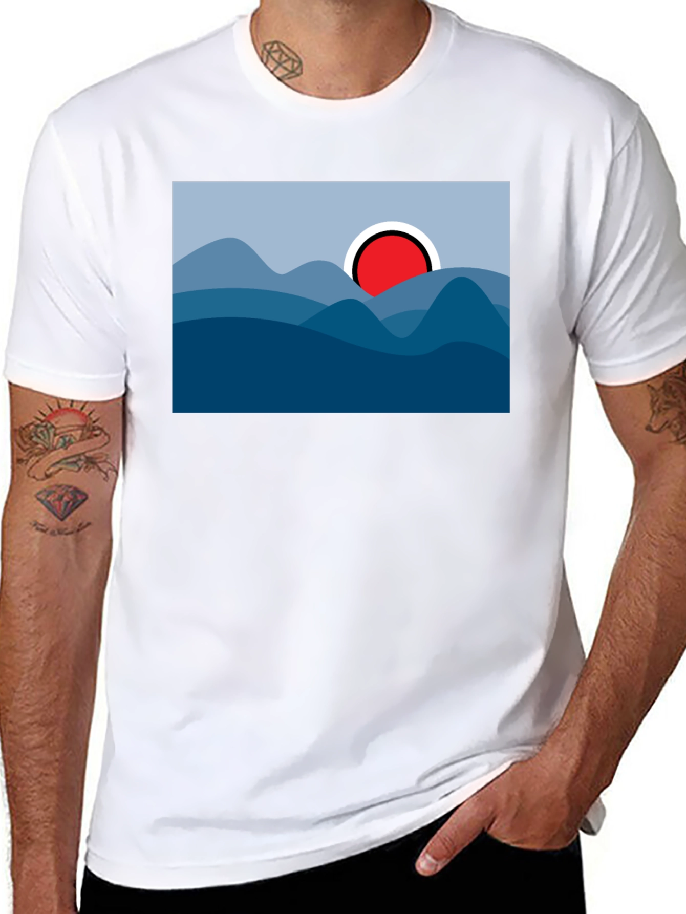 Abstract Mountainscape Graphic Tee