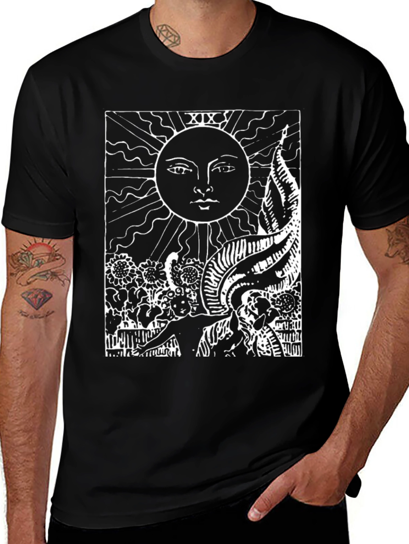 Tarot Card Sun Graphic T-Shirt