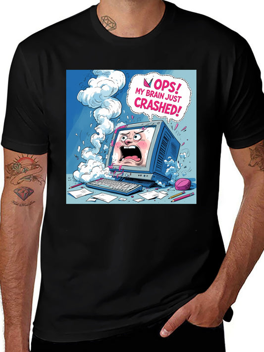 Brain Just Crashed T-Shirt - Humorous Computer Humor