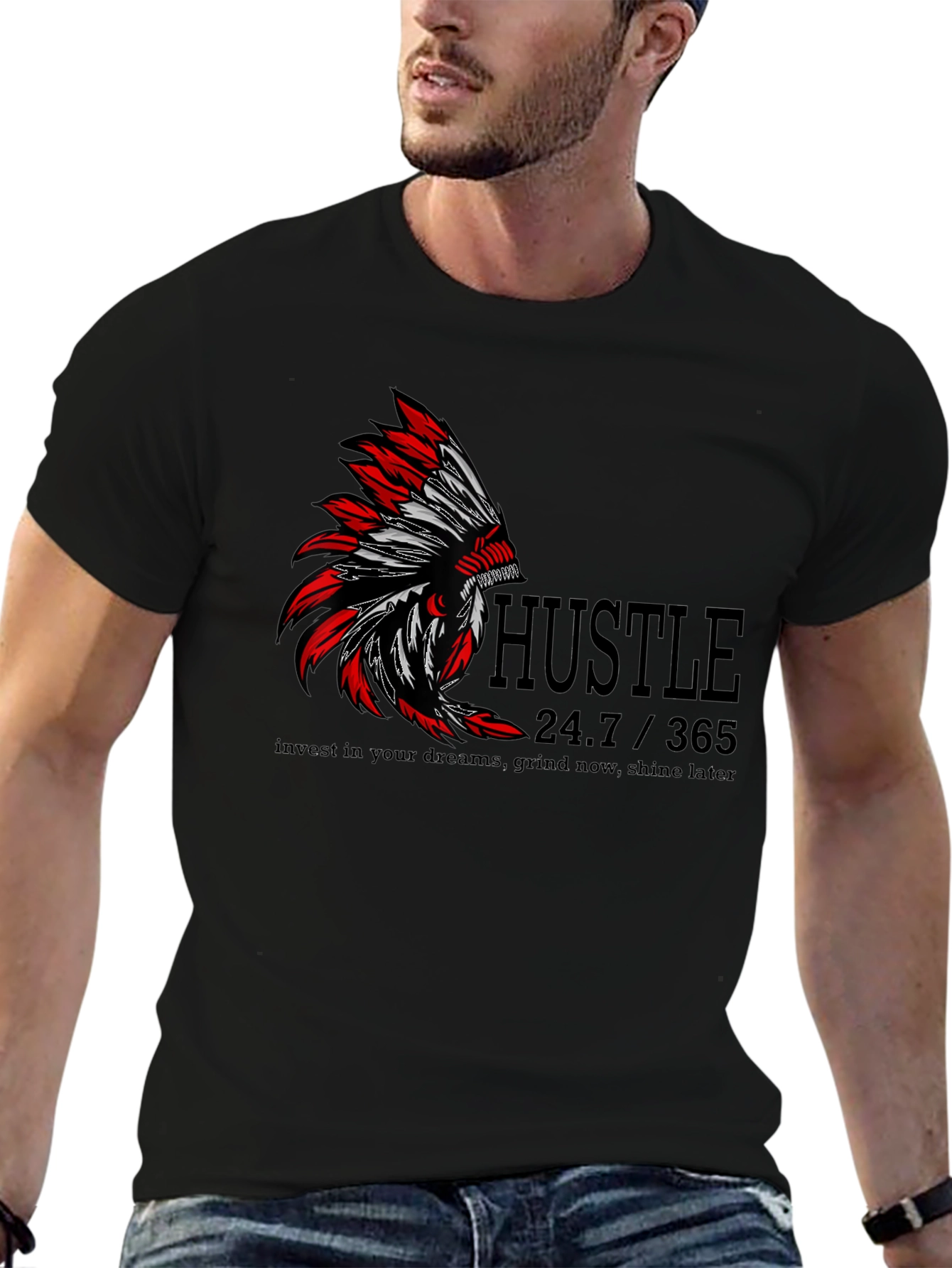 Hustle Graphic Print T-Shirt