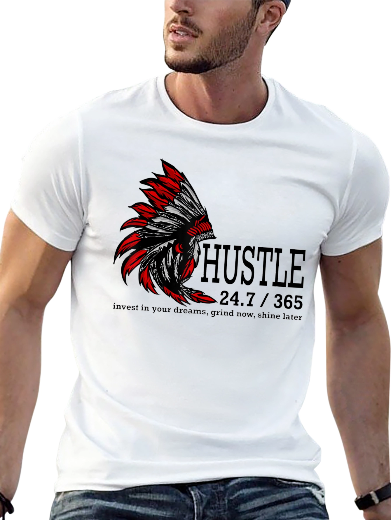 Hustle Graphic Print T-Shirt