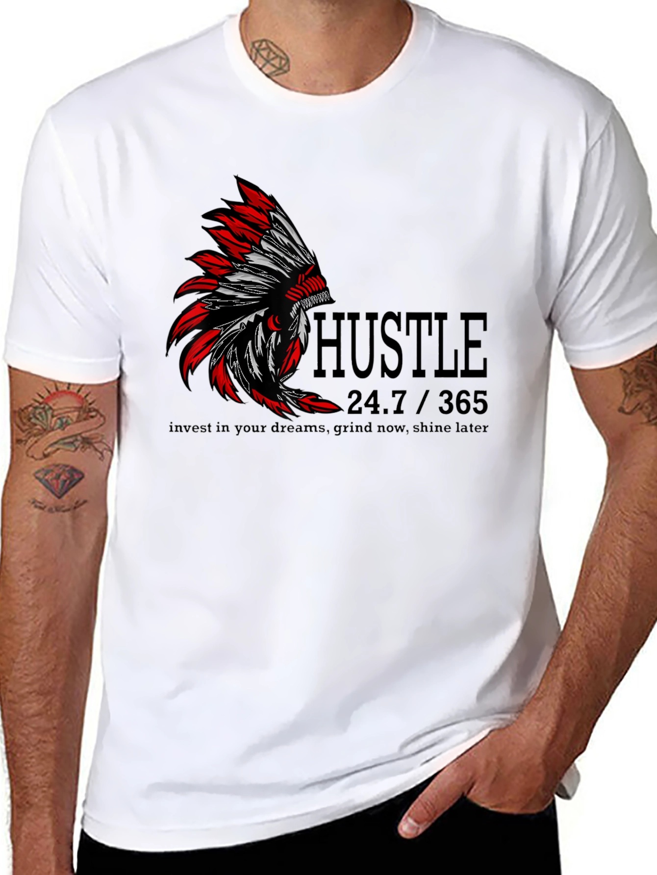 Hustle Graphic Print T-Shirt