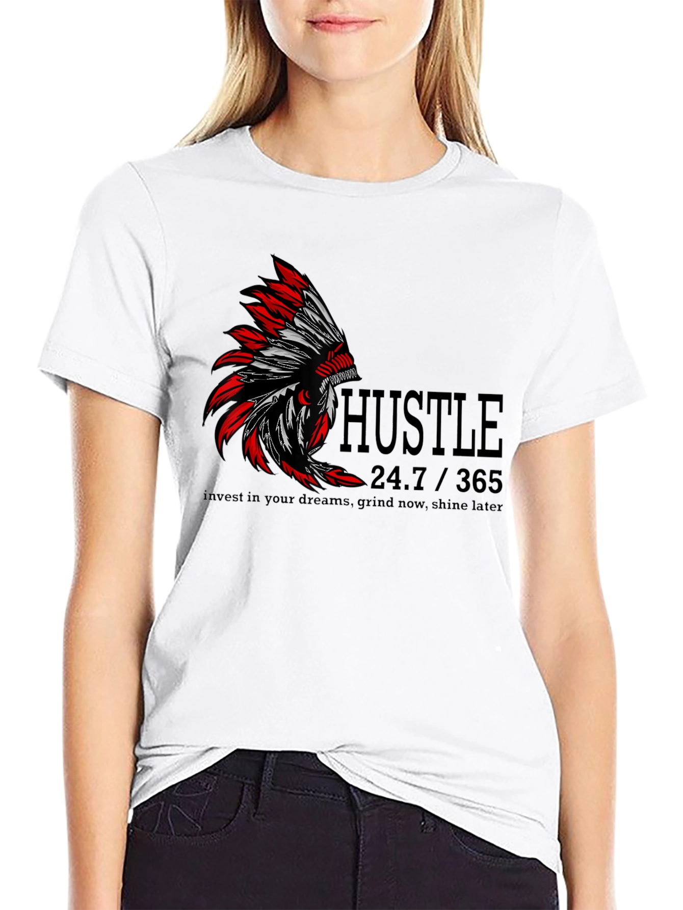 Hustle Graphic Print T-Shirt
