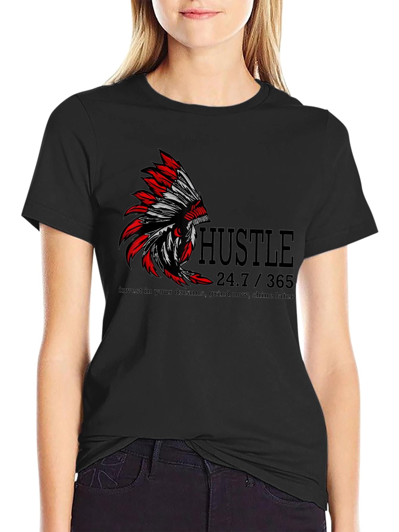 Hustle Graphic Print T-Shirt