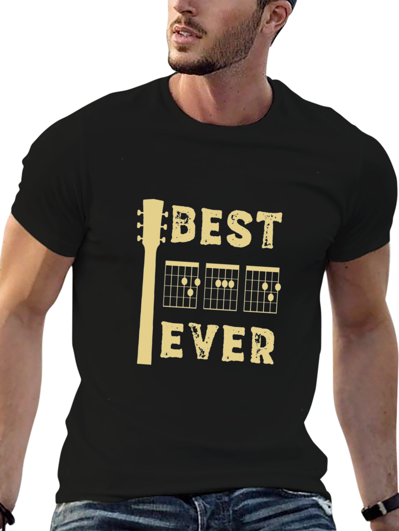 Best Guitar Ever Graphic Tee - Black Casual T-Shirt