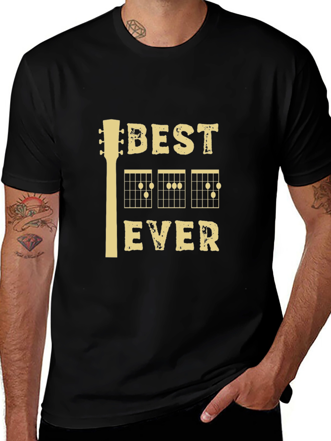Best Guitar Ever Graphic Tee - Black Casual T-Shirt