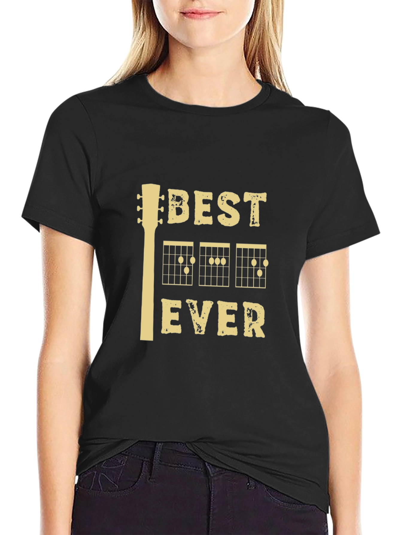 Best Guitar Ever Graphic Tee - Black Casual T-Shirt