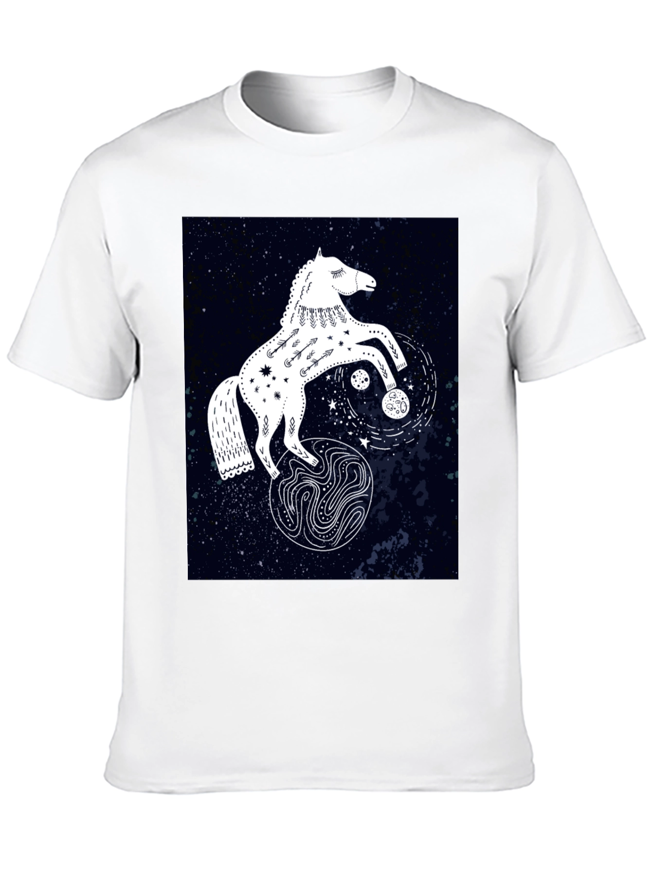 Celestial Horse Graphic Tee - Black