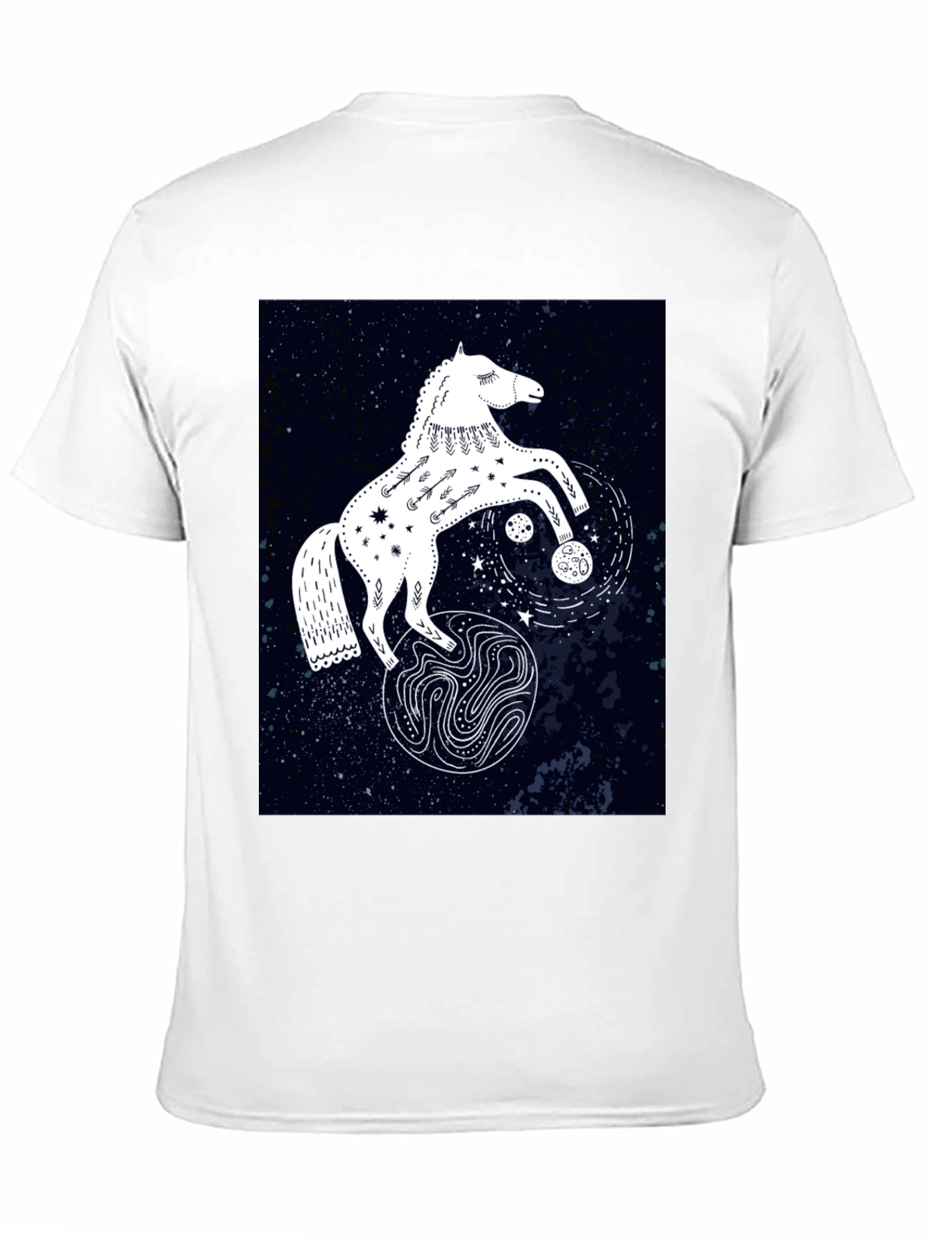 Celestial Horse Graphic Tee - Black