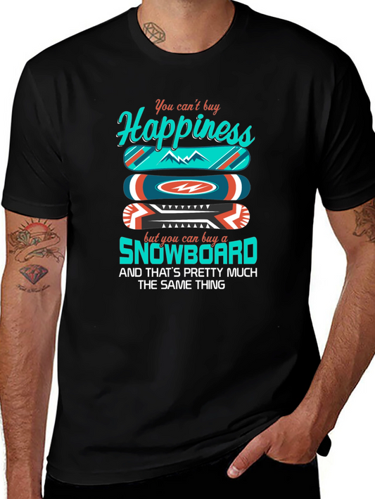 Happiness Snowboard Graphic Tee - Perfect for Snowboarding Fans