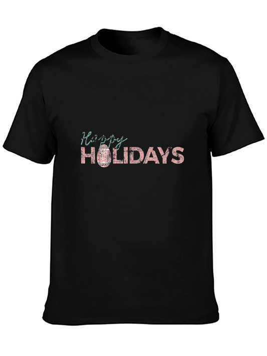 Happy Holidays Graphic Tee - Black