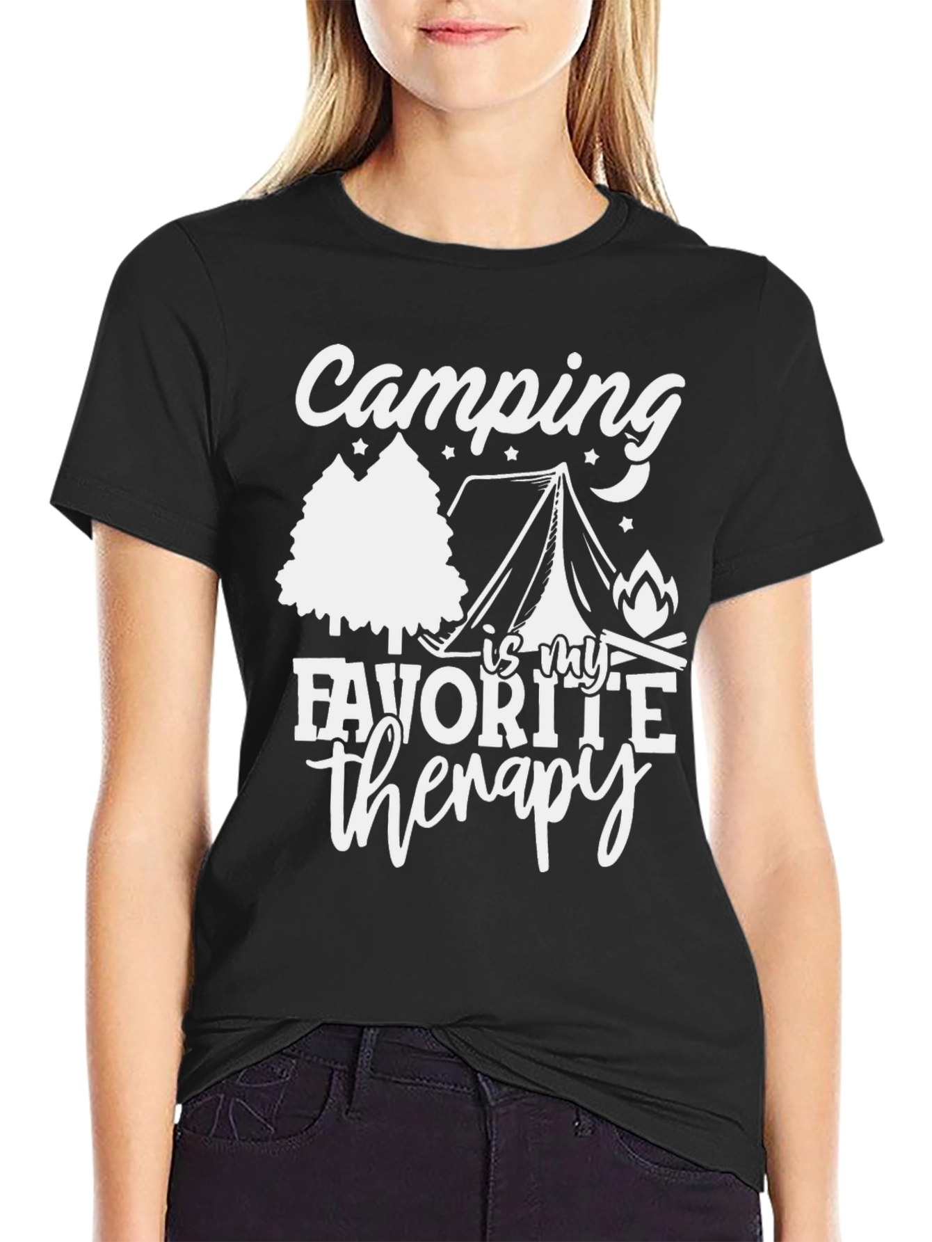 Camping Is My Favorite Therapy Tee