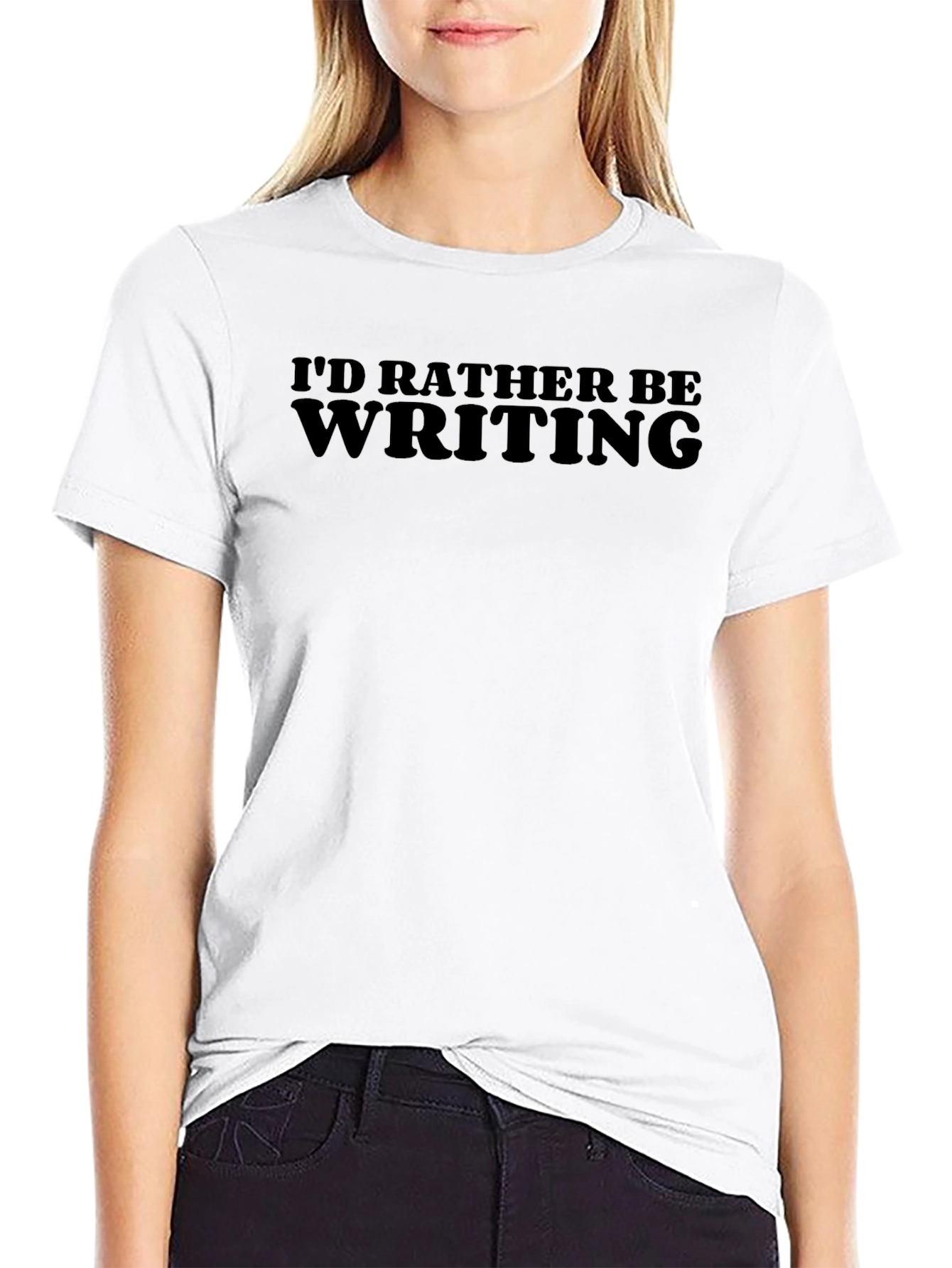 Writers Tee: Id Rather Be Writing Black T-Shirt