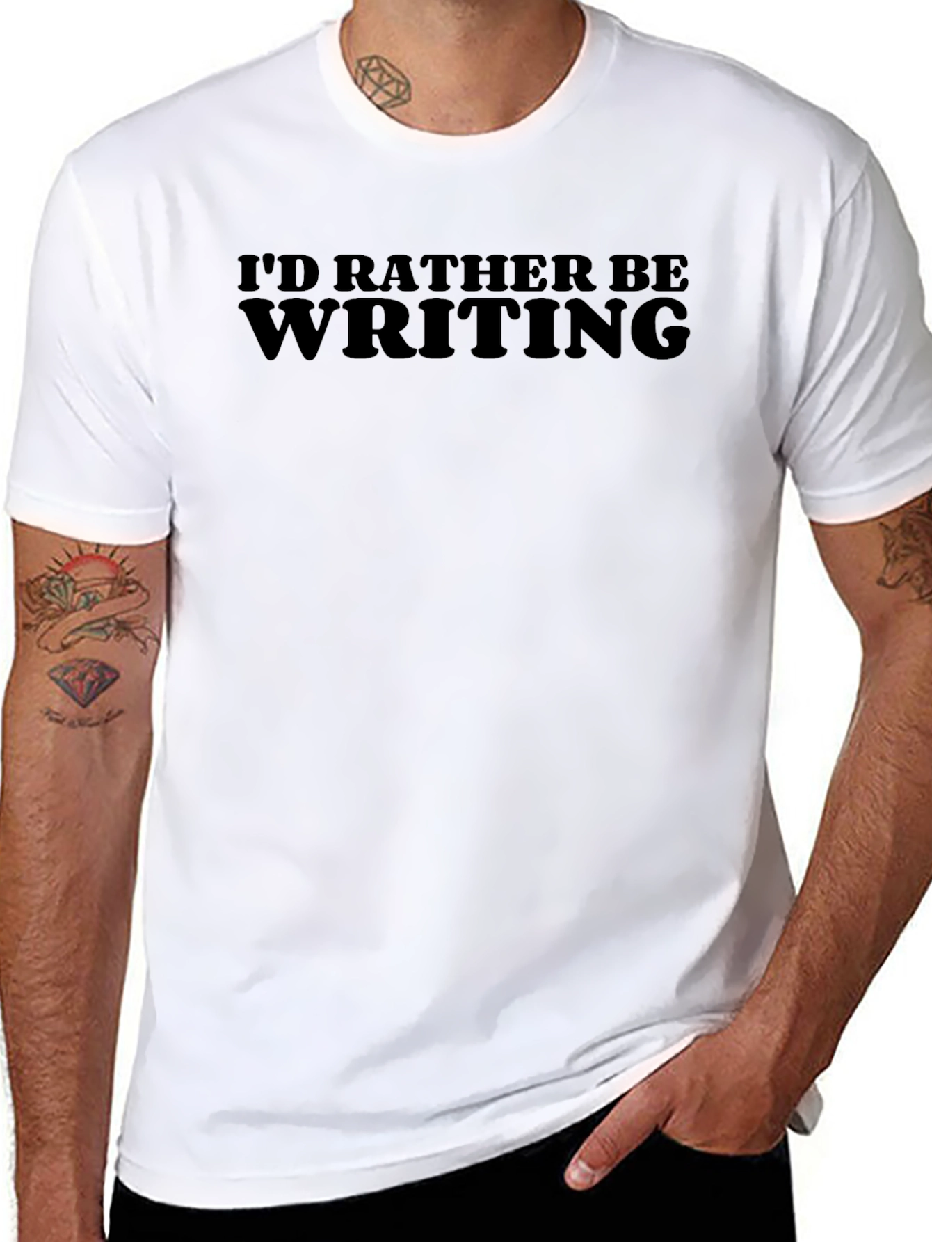 Writers Tee: Id Rather Be Writing Black T-Shirt