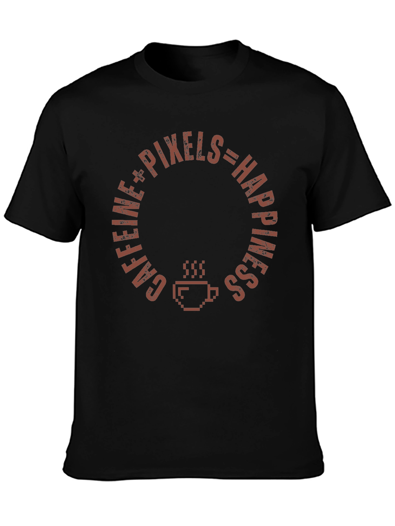 Caffeine Pixels Happiness Graphic T-Shirt