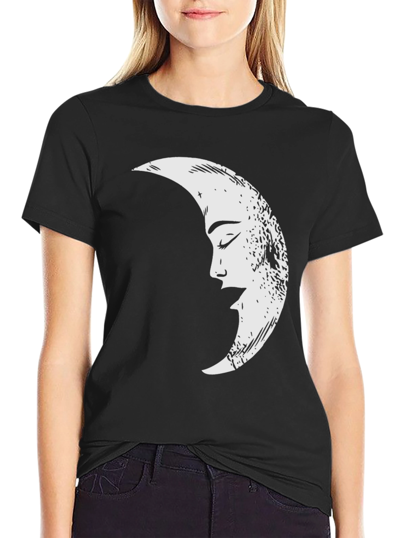 Mystic Moon Graphic T-Shirt - Black