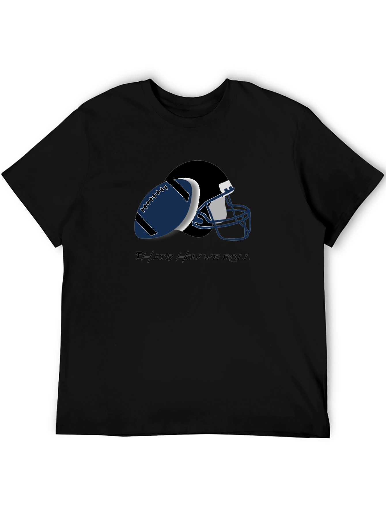 Football Helmet and Ball Graphic T-Shirt