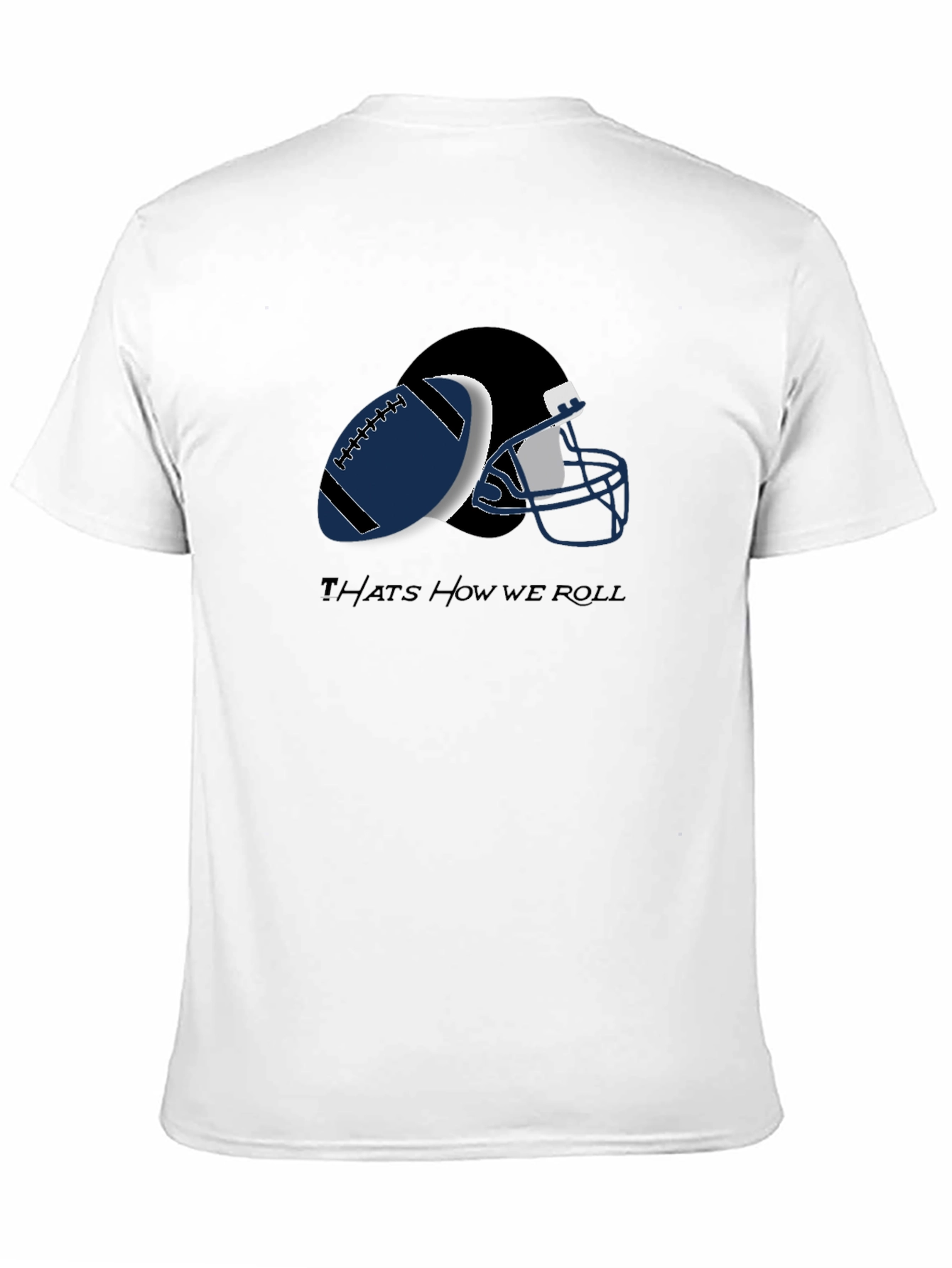 Football Helmet and Ball Graphic T-Shirt