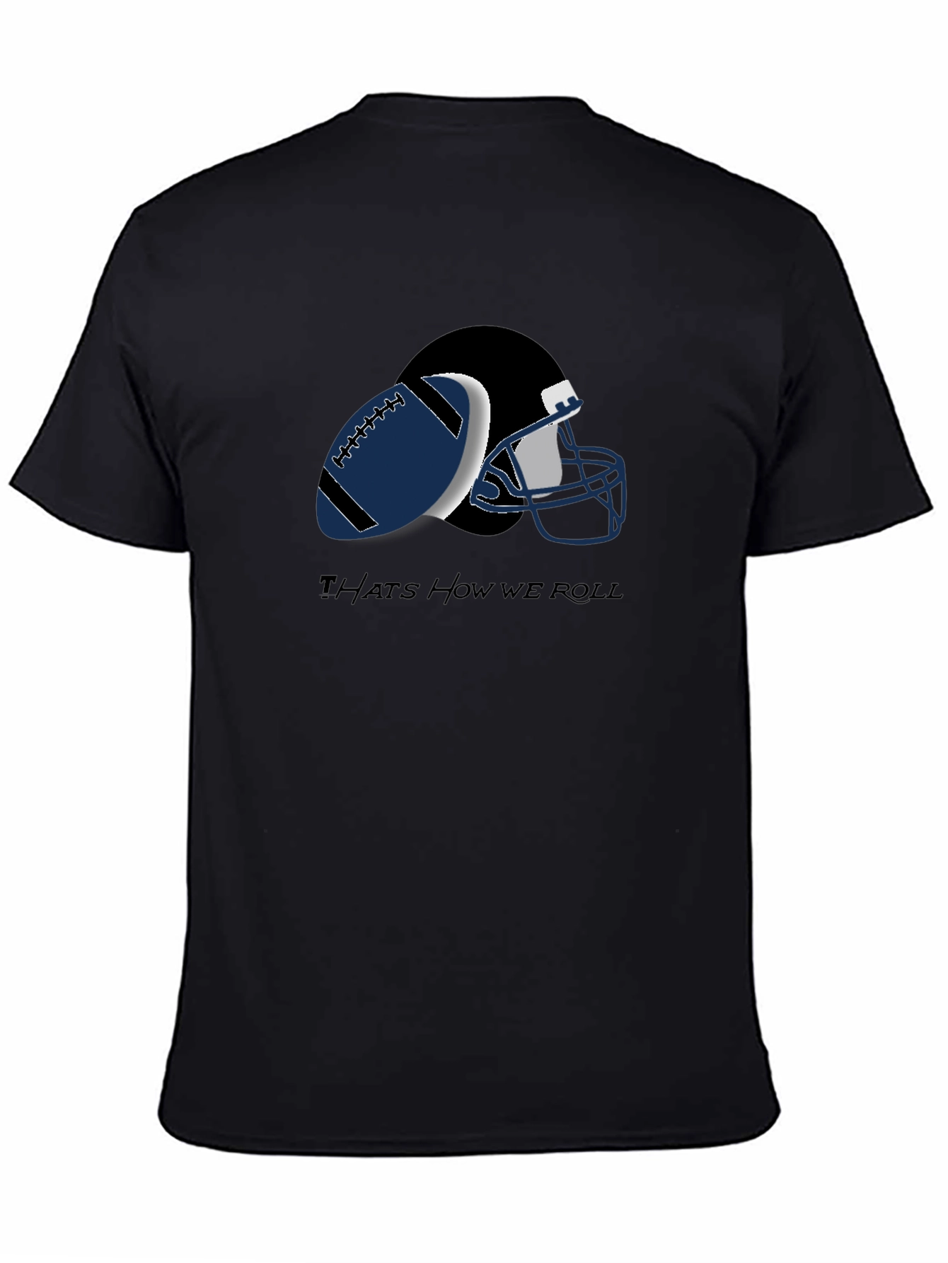 Football Helmet and Ball Graphic T-Shirt