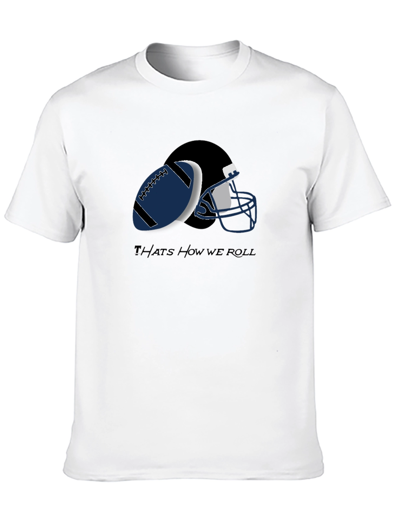 Football Helmet and Ball Graphic T-Shirt