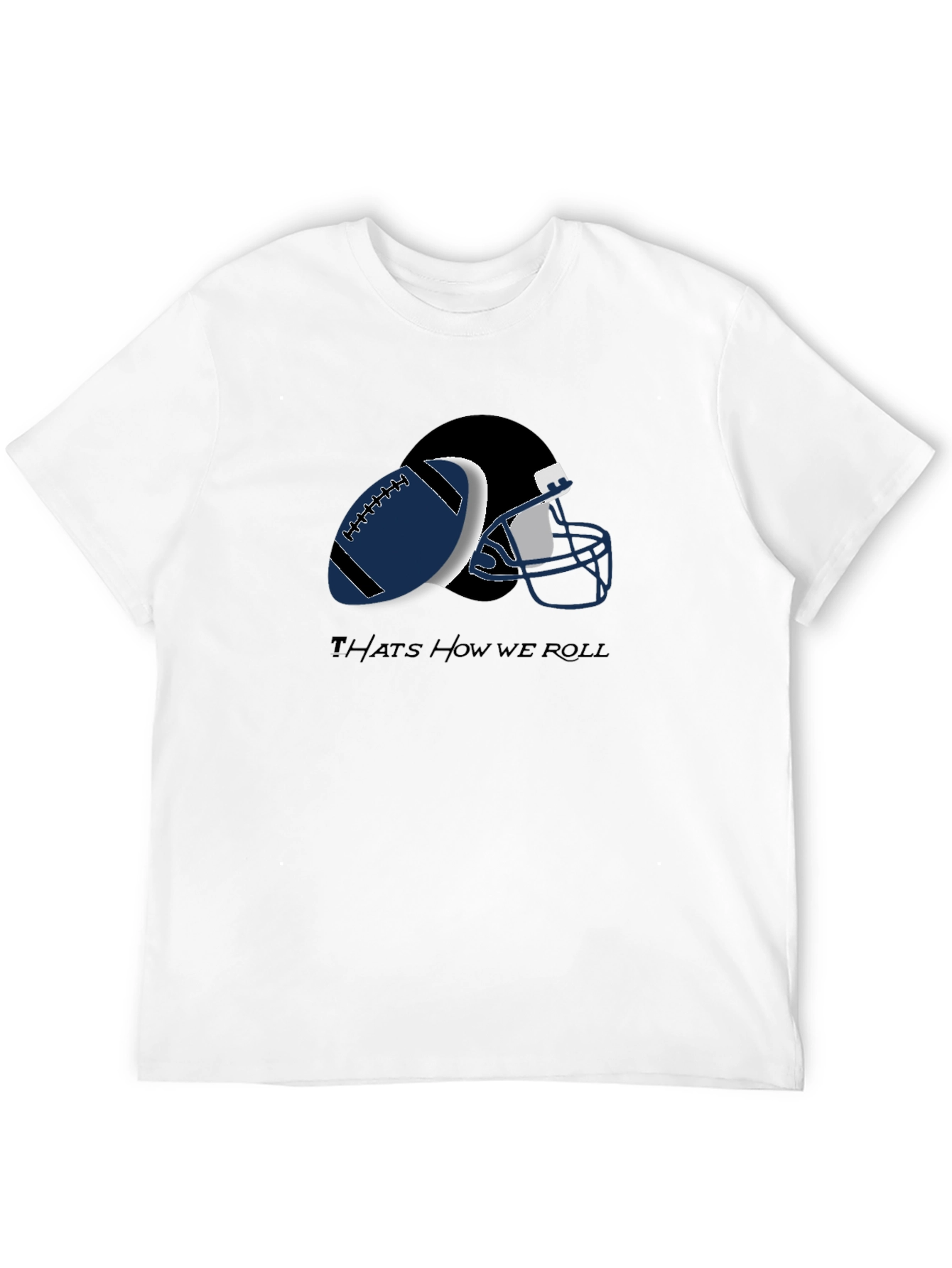 Football Helmet and Ball Graphic T-Shirt