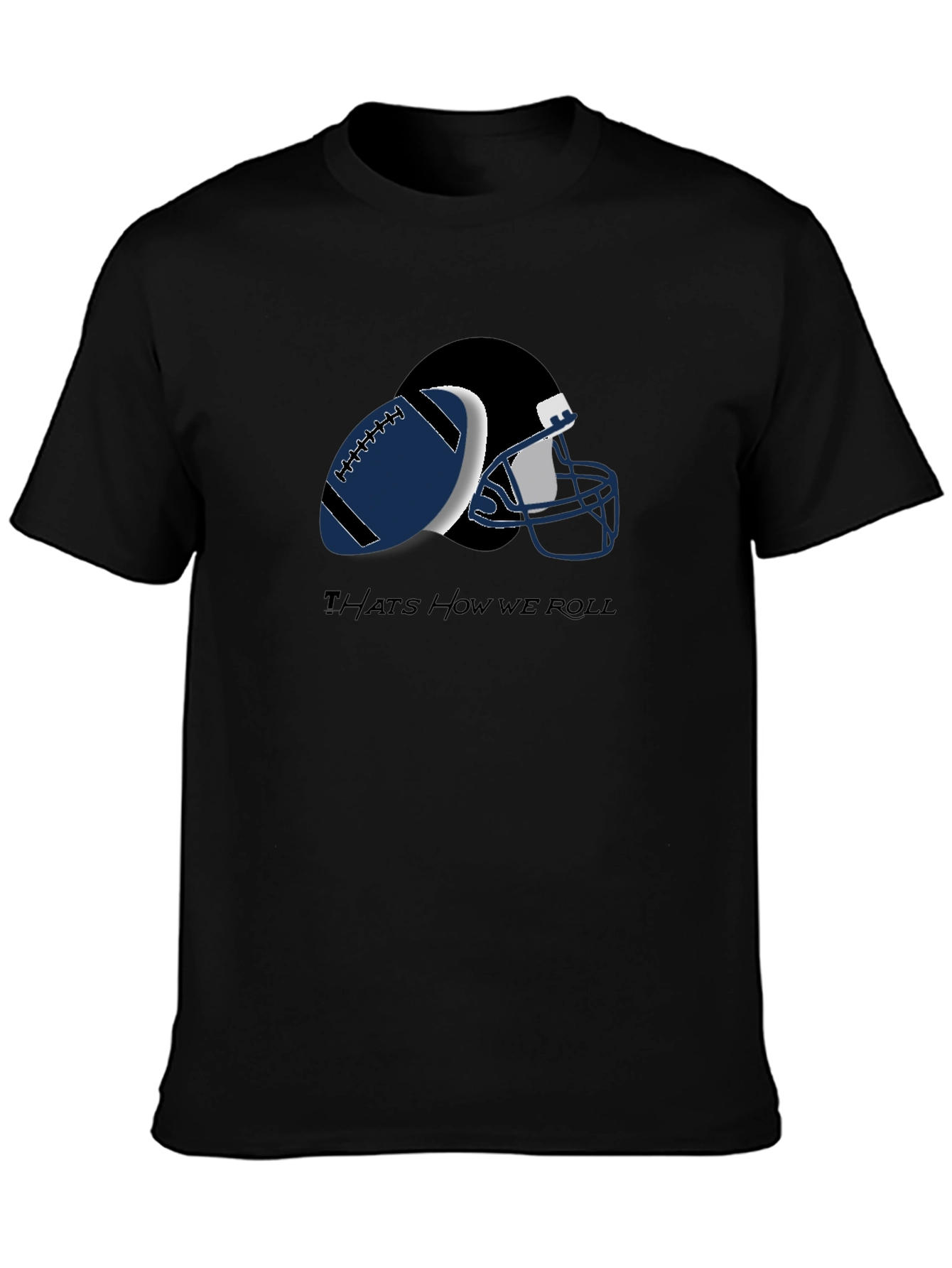 Football Helmet and Ball Graphic T-Shirt