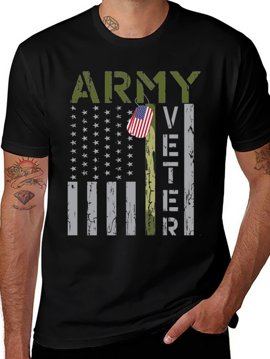 Army Veteran Flag Graphic T-Shirt