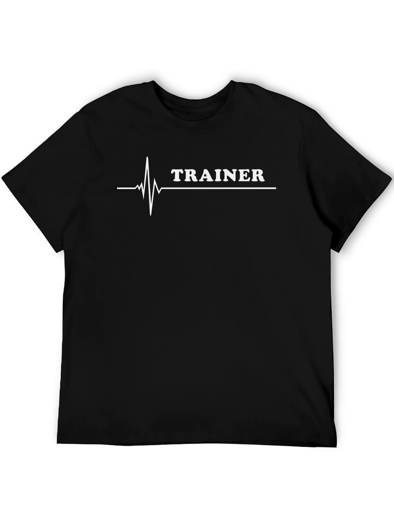 Trainer Heartbeat Graphic Tee - Black Cotton T-Shirt