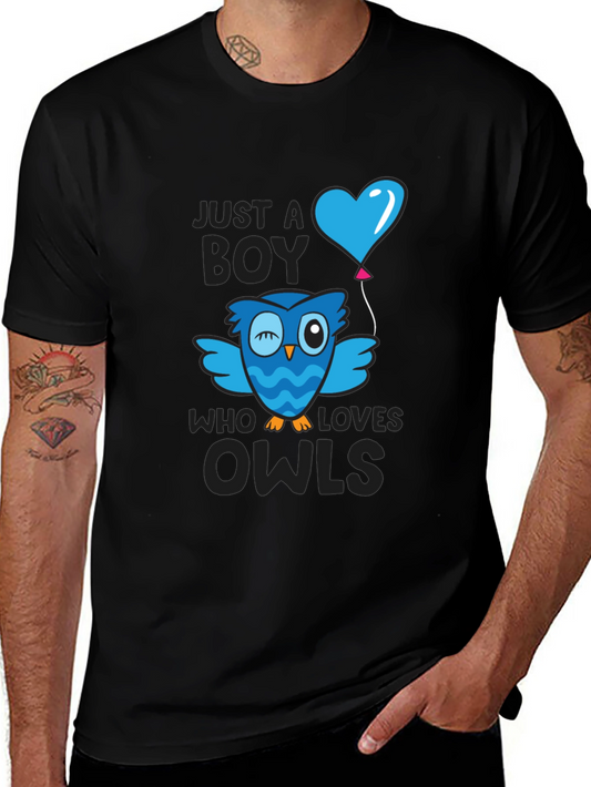Just A Boy Who Loves Owls Graphic Tee