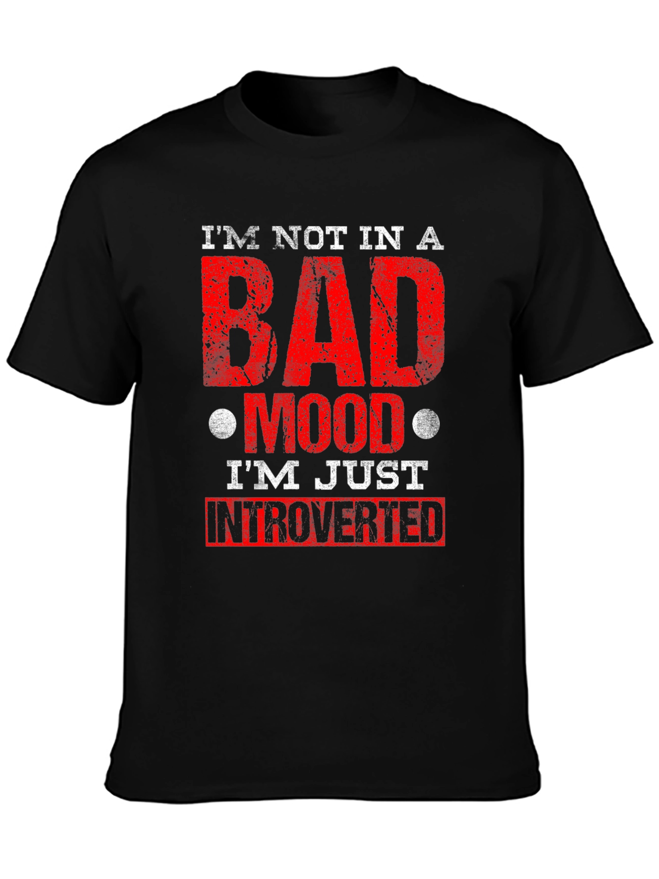 Introverted Mood T-Shirt - Black Graphic Tee
